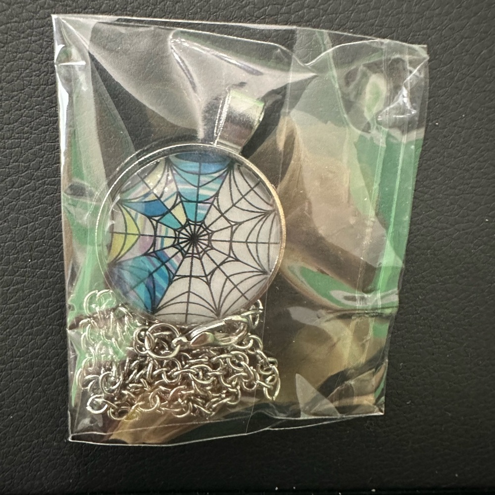 Wednesday Spider Web Pendant Necklace